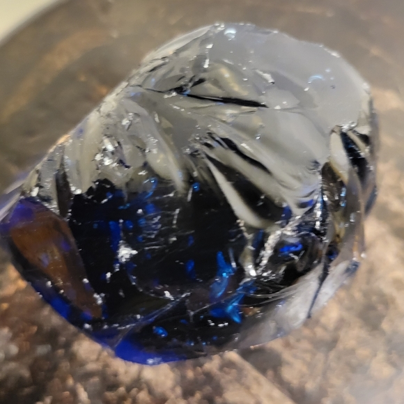 Vintage Dark Blue Andara Monatomic Crystal Glass - Picture 6 of 8